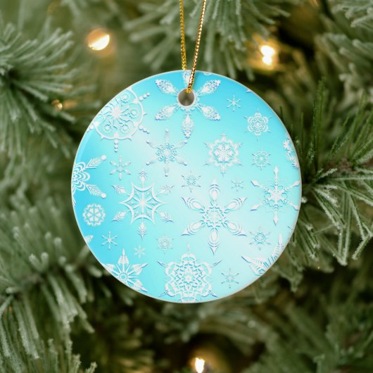 Crystal Snowflakes Pattern Keramik Ornament (Baum)