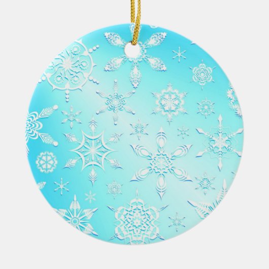 Crystal Snowflakes Pattern Keramik Ornament (Vorne)