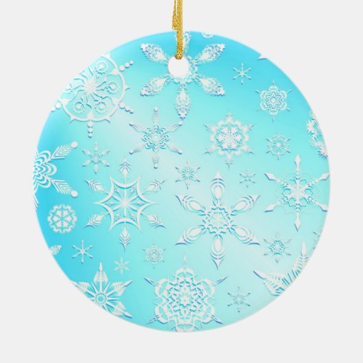Crystal Snowflakes Pattern Keramik Ornament (Hinten)