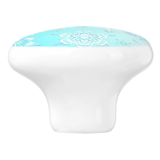 Crystal Snowflakes Pattern Keramikknauf (Seitenansicht)