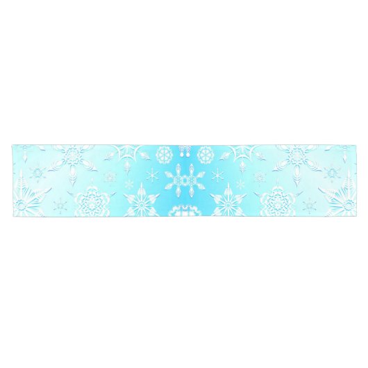 Crystal Snowflakes Pattern Kurzer Tischläufer (Horizontal)