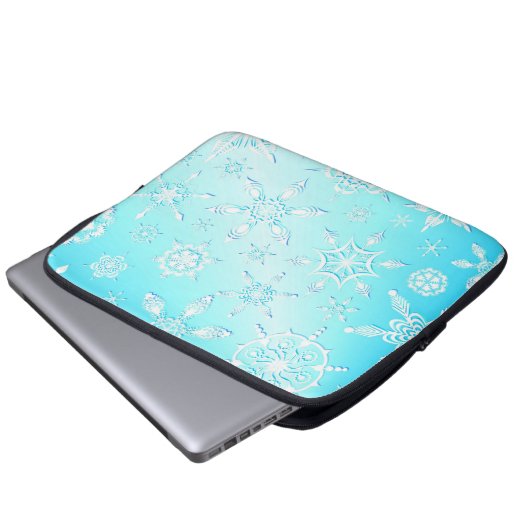 Crystal Snowflakes Pattern Laptopschutzhülle (Vorne Knopf)