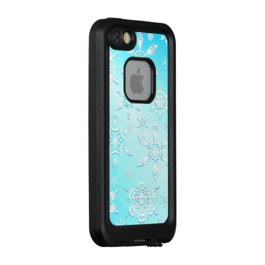 Crystal Snowflakes Pattern LifeProof iPhone Hülle (Hinten/Rechts)