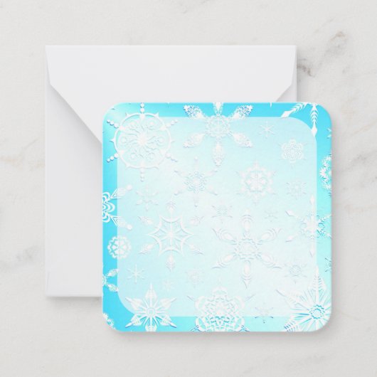 Crystal Snowflakes Pattern Mitteilungskarte (Vorderseite)
