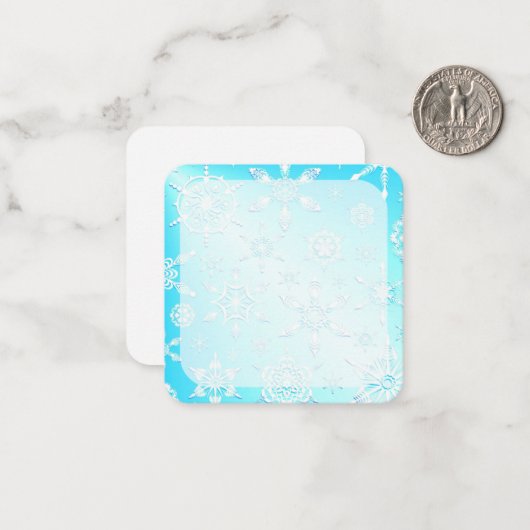 Crystal Snowflakes Pattern Mitteilungskarte (Vorderseite/Rückseite Beispiel)