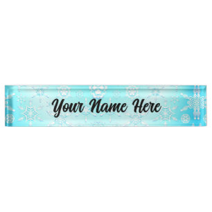 Crystal Snowflakes Pattern Namensplakette