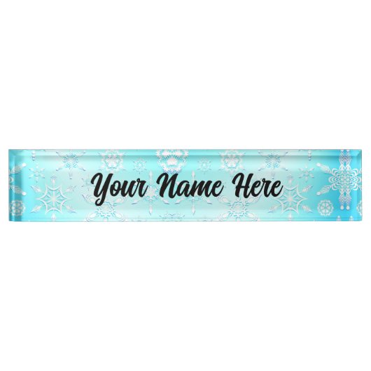 Crystal Snowflakes Pattern Namensplakette (Vorderseite)
