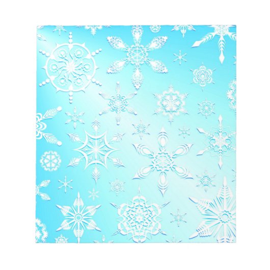 Crystal Snowflakes Pattern Notizblock (Vorderseite)