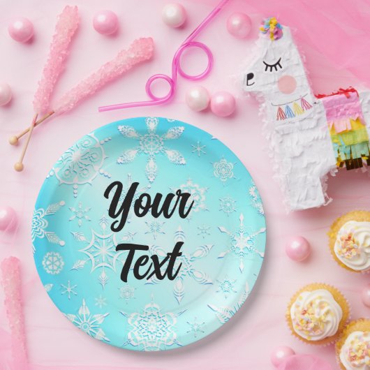 Crystal Snowflakes Pattern Pappteller (Party)