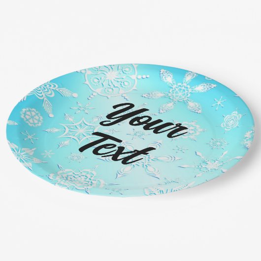 Crystal Snowflakes Pattern Pappteller (Schrägansicht)