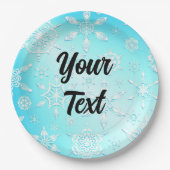 Crystal Snowflakes Pattern Pappteller (Vorderseite)