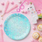 Crystal Snowflakes Pattern Pappteller (Party)