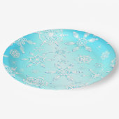 Crystal Snowflakes Pattern Pappteller (Schrägansicht)