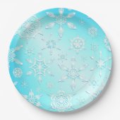Crystal Snowflakes Pattern Pappteller (Vorderseite)