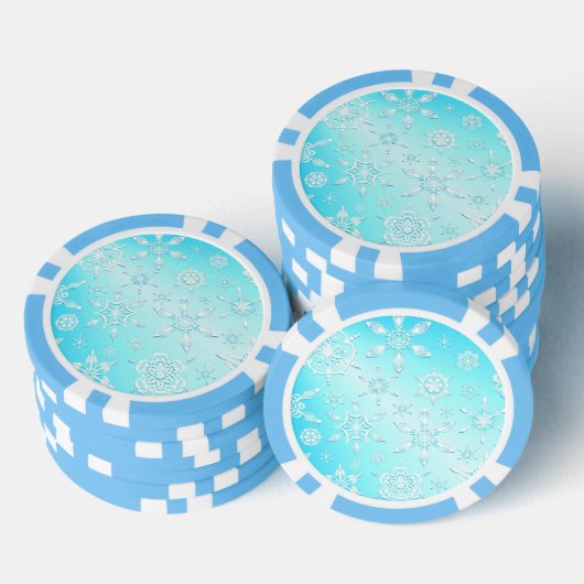 Crystal Snowflakes Pattern Pokerchips (Stapel)