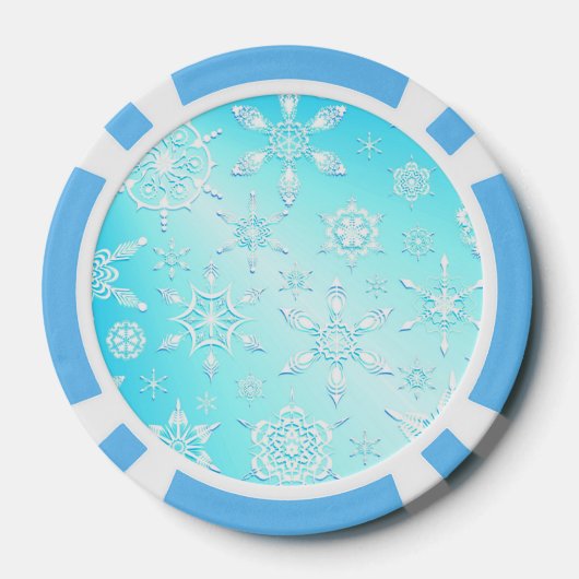 Crystal Snowflakes Pattern Pokerchips (Rückseite)