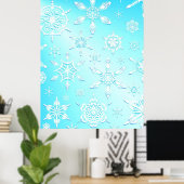 Crystal Snowflakes Pattern Poster (Heimbüro)