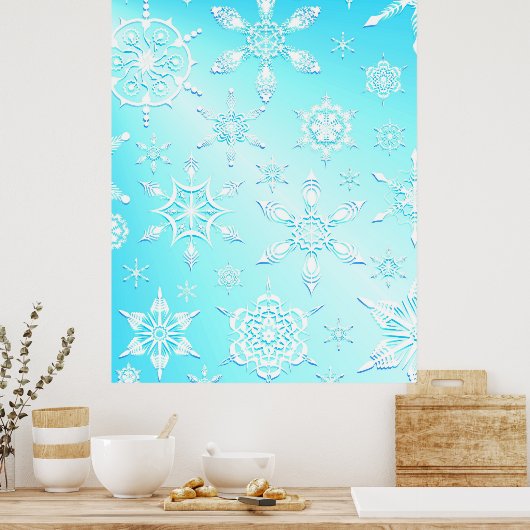 Crystal Snowflakes Pattern Poster (Küche)
