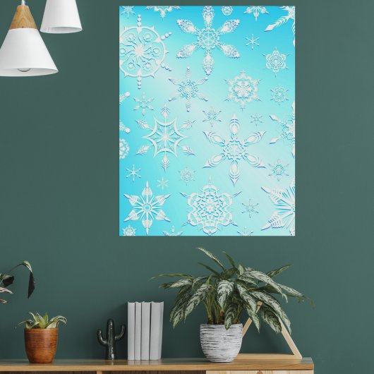Crystal Snowflakes Pattern Poster (Wohnzimmer 1)