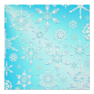 Crystal Snowflakes Pattern Poster