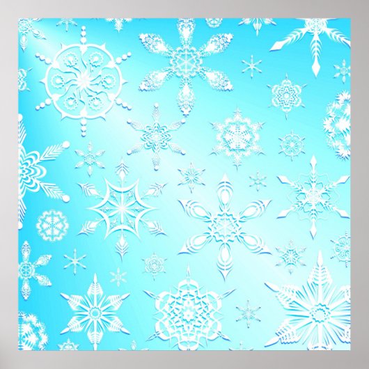 Crystal Snowflakes Pattern Poster (Vorne)