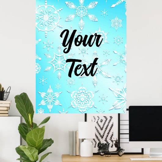 Crystal Snowflakes Pattern Poster (Heimbüro)