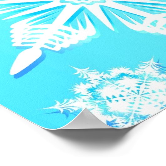 Crystal Snowflakes Pattern Poster (Ecke)