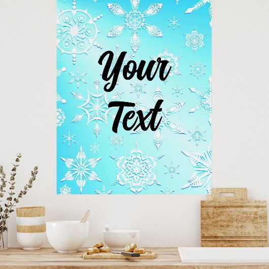 Crystal Snowflakes Pattern Poster (Küche)