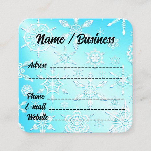 Crystal Snowflakes Pattern Quadratische Visitenkarte (Vorderseite)