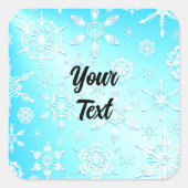 Crystal Snowflakes Pattern Quadratischer Aufkleber (Vorderseite)