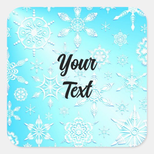 Crystal Snowflakes Pattern Quadratischer Aufkleber (Vorderseite)