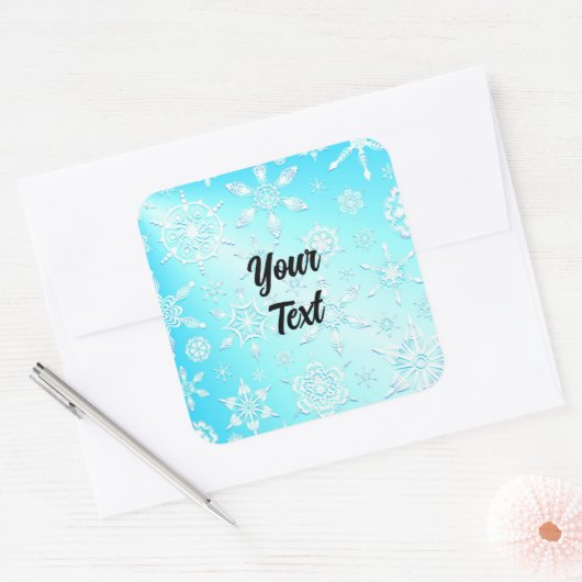 Crystal Snowflakes Pattern Quadratischer Aufkleber (Umschlag)