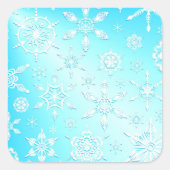 Crystal Snowflakes Pattern Quadratischer Aufkleber (Vorderseite)