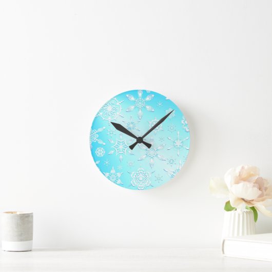 Crystal Snowflakes Pattern Runde Wanduhr (Zuhause)