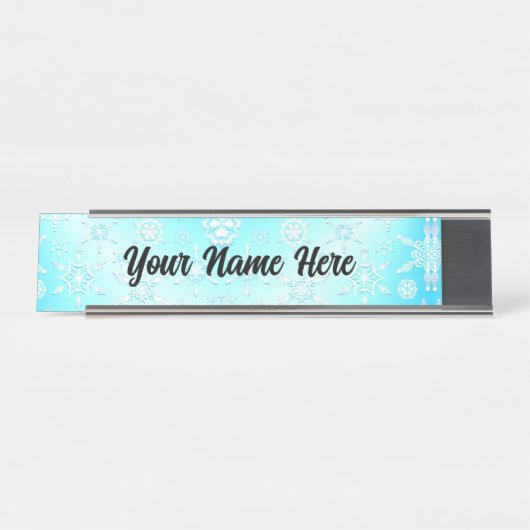 Crystal Snowflakes Pattern Schreibtischnamensplakette (Vorderseite )