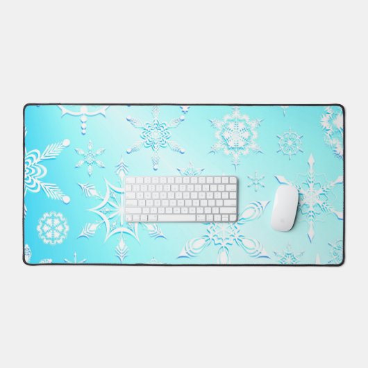 Crystal Snowflakes Pattern Schreibtischunterlage (Tastatur & Maus)