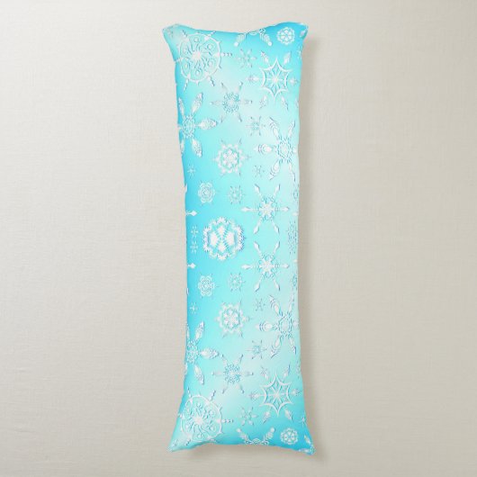 Crystal Snowflakes Pattern Seitenschläferkissen (Vorderseite Vertikal)