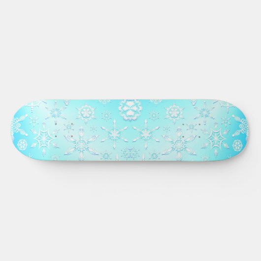 Crystal Snowflakes Pattern Skateboard (Horizontal)