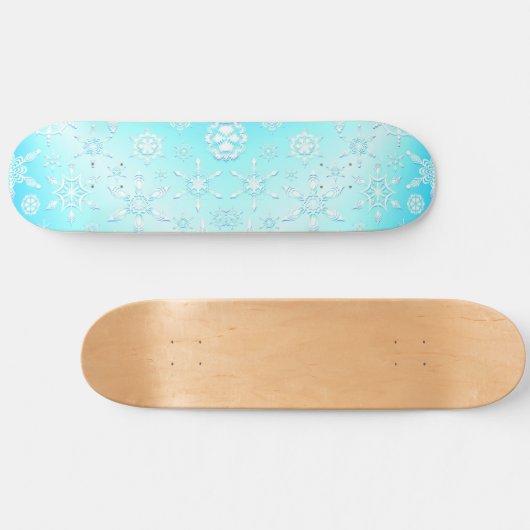 Crystal Snowflakes Pattern Skateboard (Horizontal)