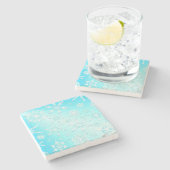 Crystal Snowflakes Pattern Steinuntersetzer (Seitenansicht)