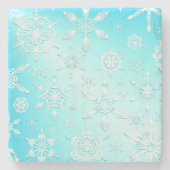 Crystal Snowflakes Pattern Steinuntersetzer (Vorderseite)