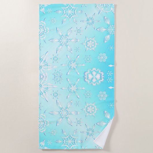 Crystal Snowflakes Pattern Strandtuch (Vorderseite)
