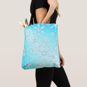 Crystal Snowflakes Pattern Tasche