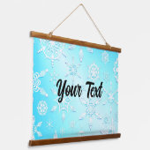 Crystal Snowflakes Pattern Wandteppich Mit Holzrahmen (Gewinkelt)