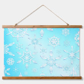 Crystal Snowflakes Pattern Wandteppich Mit Holzrahmen (Vorne)