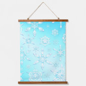 Crystal Snowflakes Pattern Wandteppich Mit Holzrahmen (Vorderseite)