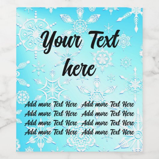 Crystal Snowflakes Pattern Weinetikett (Einzelnes Label)