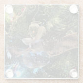 Crystal Snowman Ornament on Tree Glasuntersetzer (Rückseite)