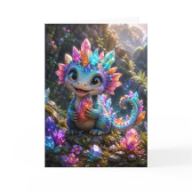 Crystal Sprout – Süße Kristall-Drache Fantasy-Kuns