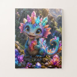 Crystal Sprout – Süße Kristall-Drache Fantasy-Kuns Puzzle